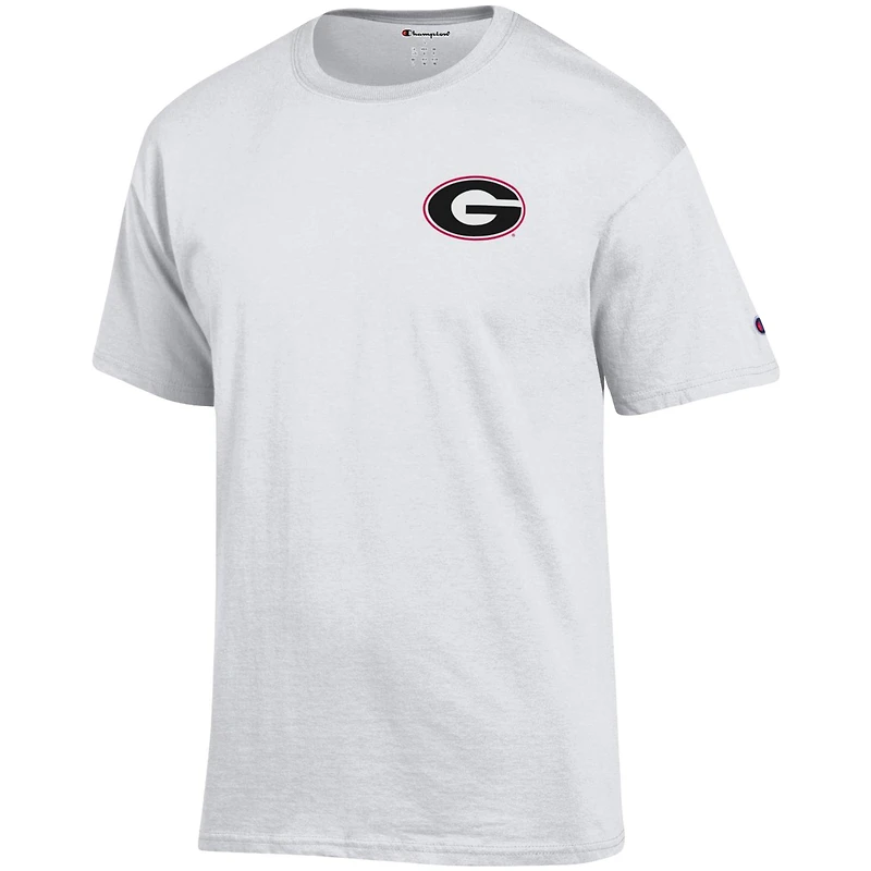 T-shirt Champion Georgia Bulldogs Stack 2-Hit pour homme, blanc