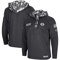 Sweat à capuche zippé pour homme Colosseum Charcoal Georgia Bulldogs OHT Military Appreciation Digital Camo
