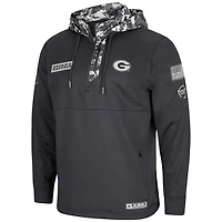 Sweat à capuche zippé pour homme Colosseum Charcoal Georgia Bulldogs OHT Military Appreciation Digital Camo