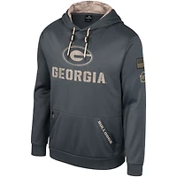 Men's Colosseum Charcoal Georgia Bulldogs OHT Military Appreciation Pullover Hoodie