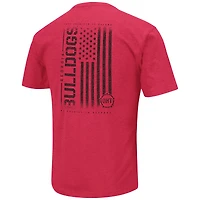 Men's Colosseum Heather Red Georgia Bulldogs OHT Military Appreciation Flag 2.0 T-Shirt