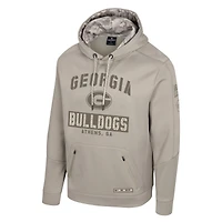 Men's Colosseum Oatmeal Georgia Bulldogs Big & Tall Operation Hat Trick Battalion Hoodie Sweatshirt
