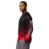 Sweat à capuche Columbia Black Georgia Bulldogs PFG Gradient Water Super Terminal Tackle pour homme avec t-shirt Omni-Wick