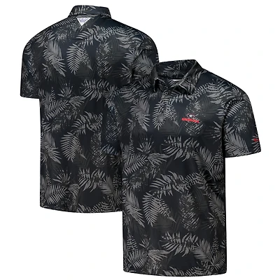 Polo Columbia PFG Super Terminal Tackle™ Omni-Shade™ Bangalows pour homme, noir, Georgia Bulldogs