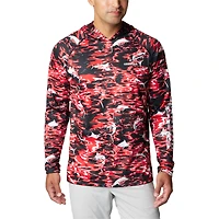 T-shirt à capuche manches longues Columbia Black Georgia Bulldogs PFG Terminal Tackle Omni-Shade Rippled pour homme