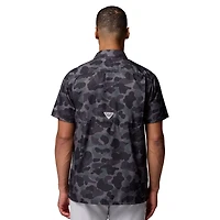 Chemise boutonnée Columbia Super Slack Tide Omni-Wick pour homme, noire, Georgia Bulldogs