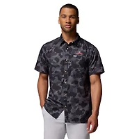 Chemise boutonnée Columbia Super Slack Tide Omni-Wick pour homme, noire, Georgia Bulldogs