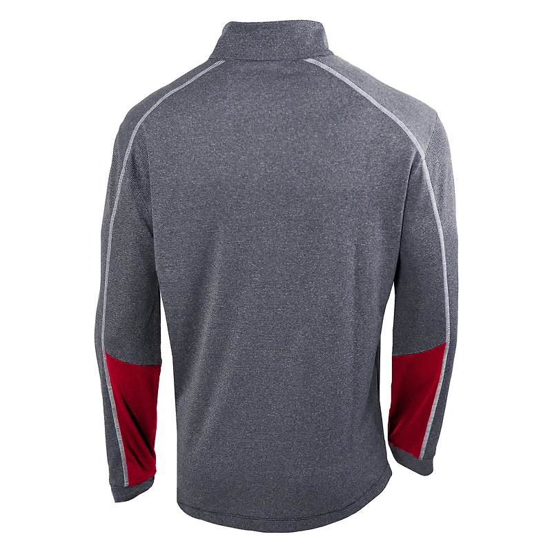 Pull-over à col zippé Columbia gris/rouge Georgia Bulldogs Omni-Wick Shotgun 2.0 pour homme