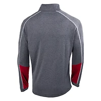 Pull-over à col zippé Columbia gris/rouge Georgia Bulldogs Omni-Wick Shotgun 2.0 pour homme