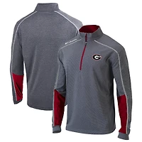 Men's Columbia Gray/Red Georgia Bulldogs Omni-Wick Shotgun 2.0 Quarter-Zip Pullover Top