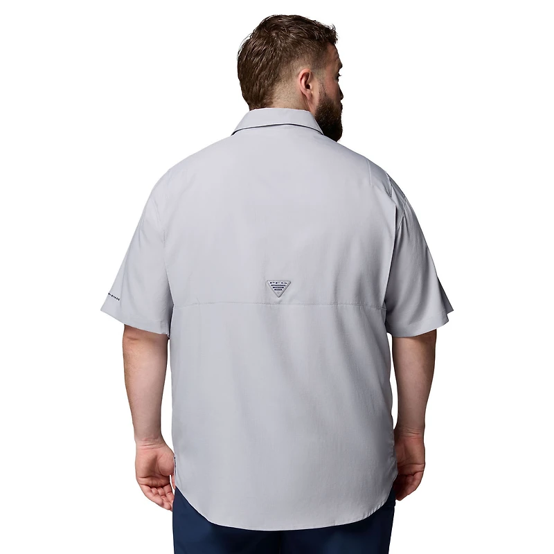 Men's Columbia  Gray Georgia Bulldogs Big & Tall Tamiami Omni-Shade Button-Down Shirt