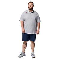 Men's Columbia  Gray Georgia Bulldogs Big & Tall Tamiami Omni-Shade Button-Down Shirt
