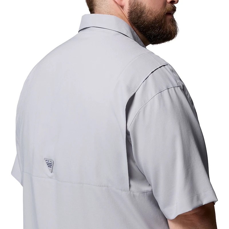 Men's Columbia  Gray Georgia Bulldogs Big & Tall Tamiami Omni-Shade Button-Down Shirt