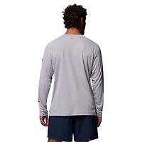 Men's Columbia  Gray Georgia Bulldogs Big & Tall Terminal Tackle Long Sleeve Omni-Shade T-Shirt