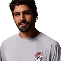 Men's Columbia  Gray Georgia Bulldogs Big & Tall Terminal Tackle Long Sleeve Omni-Shade T-Shirt