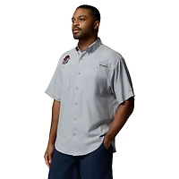 Chemise boutonnée Columbia grise Georgia Bulldogs Tamiami Omni-Shade pour homme