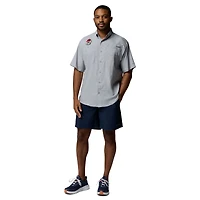 Chemise boutonnée Columbia grise Georgia Bulldogs Tamiami Omni-Shade pour homme