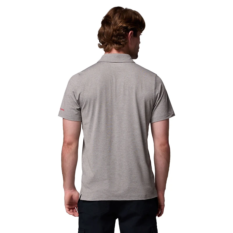 Polo Tech Trail gris Columbia Georgia Bulldogs pour homme