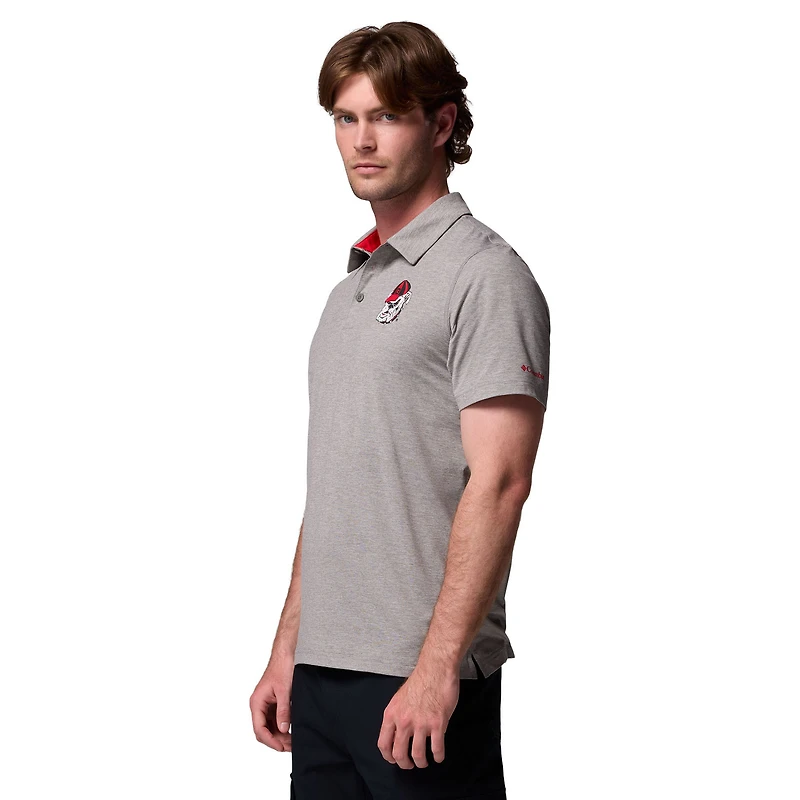 Polo Tech Trail gris Columbia Georgia Bulldogs pour homme