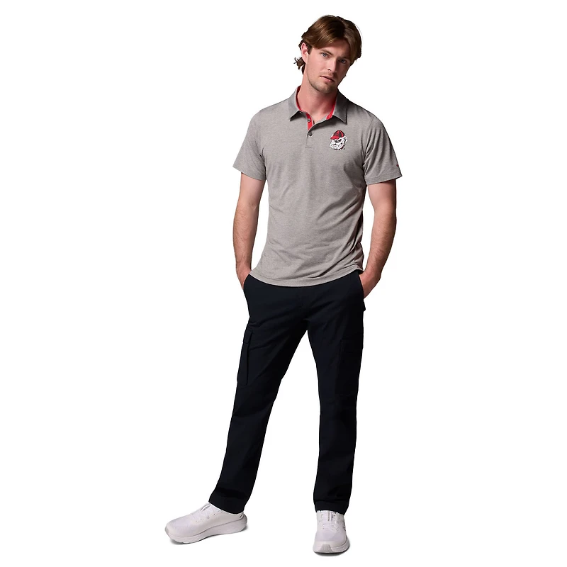 Polo Tech Trail gris Columbia Georgia Bulldogs pour homme