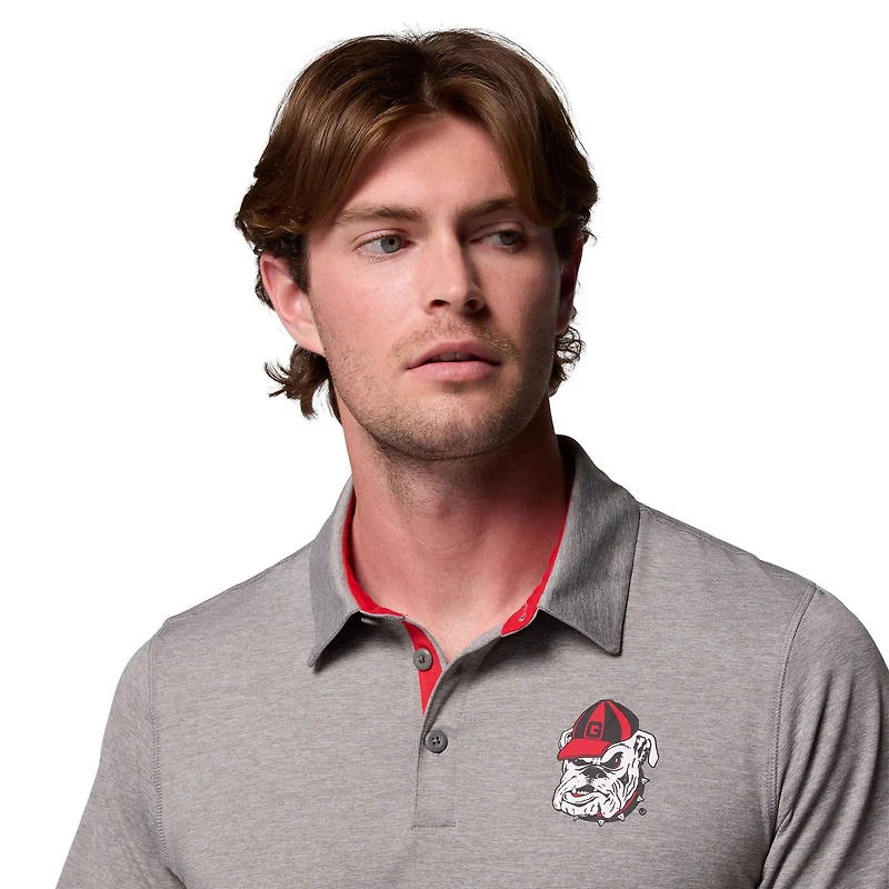 Polo Tech Trail gris Columbia Georgia Bulldogs pour homme