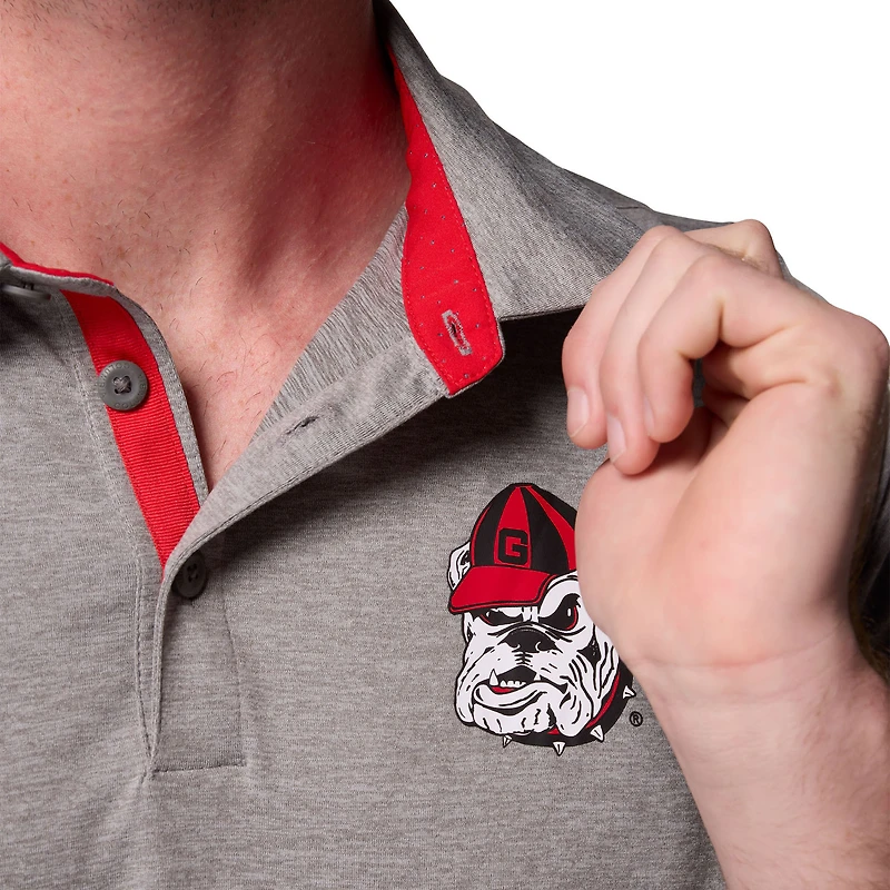 Polo Tech Trail gris Columbia Georgia Bulldogs pour homme