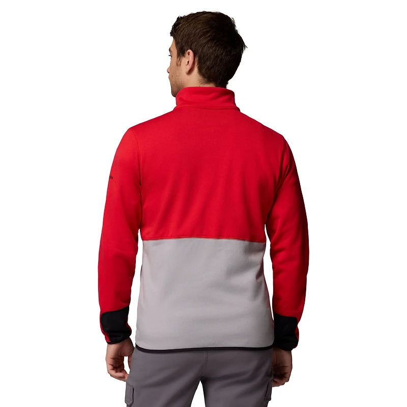 Pull Columbia rouge/gris Georgia Bulldogs Hike Omni-Wick demi-zip pour homme