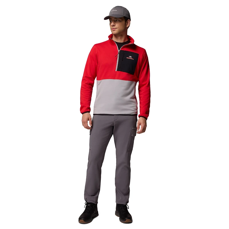 Men's Columbia Red/Gray Georgia Bulldogs Hike Omni-Wick Half-Zip Pullover