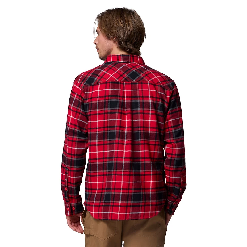 Chemise boutonnée à manches longues en flanelle Omni-Wick pour homme Columbia Red Georgia Bulldogs