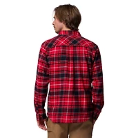 Chemise boutonnée à manches longues en flanelle Omni-Wick pour homme Columbia Red Georgia Bulldogs