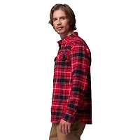 Chemise boutonnée à manches longues en flanelle Omni-Wick pour homme Columbia Red Georgia Bulldogs