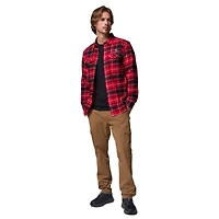 Chemise boutonnée à manches longues en flanelle Omni-Wick pour homme Columbia Red Georgia Bulldogs