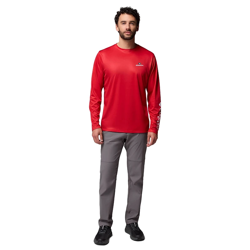 Men's Columbia  Red Georgia Bulldogs PHG Terminal Shot Long Sleeve T-Shirt