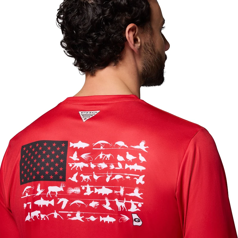 Men's Columbia  Red Georgia Bulldogs PHG Terminal Shot Long Sleeve T-Shirt