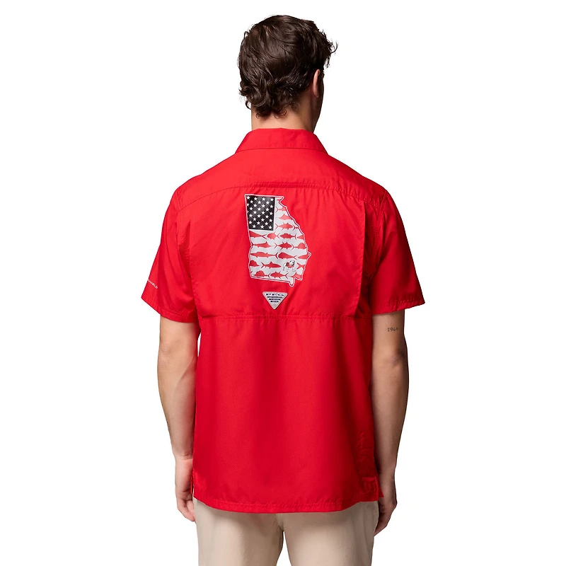 Chemise boutonnée Columbia rouge Georgia Bulldogs Slack Tide Camp pour homme