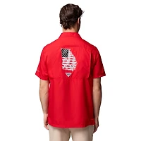 Chemise boutonnée Columbia rouge Georgia Bulldogs Slack Tide Camp pour homme