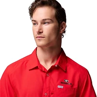 Chemise boutonnée Columbia rouge Georgia Bulldogs Slack Tide Camp pour homme