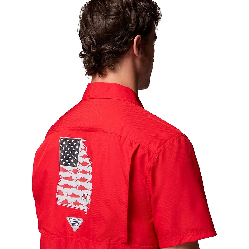 Chemise boutonnée Columbia rouge Georgia Bulldogs Slack Tide Camp pour homme