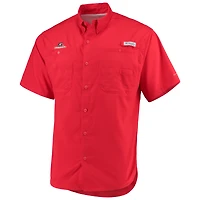 Men's Columbia Red Georgia Bulldogs Team PFG Tamiami Omni-Shade Button-Down Shirt