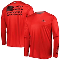 T-shirt à manches longues Columbia Red Georgia Bulldogs Terminal Shot Omni-Shade Omni-Wick pour homme