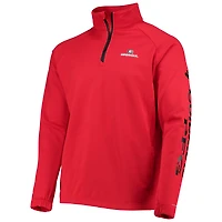 Men's Columbia Red Georgia Bulldogs Terminal Tackle Fleece Raglan Omni-Shade Quarter-Zip Jacket