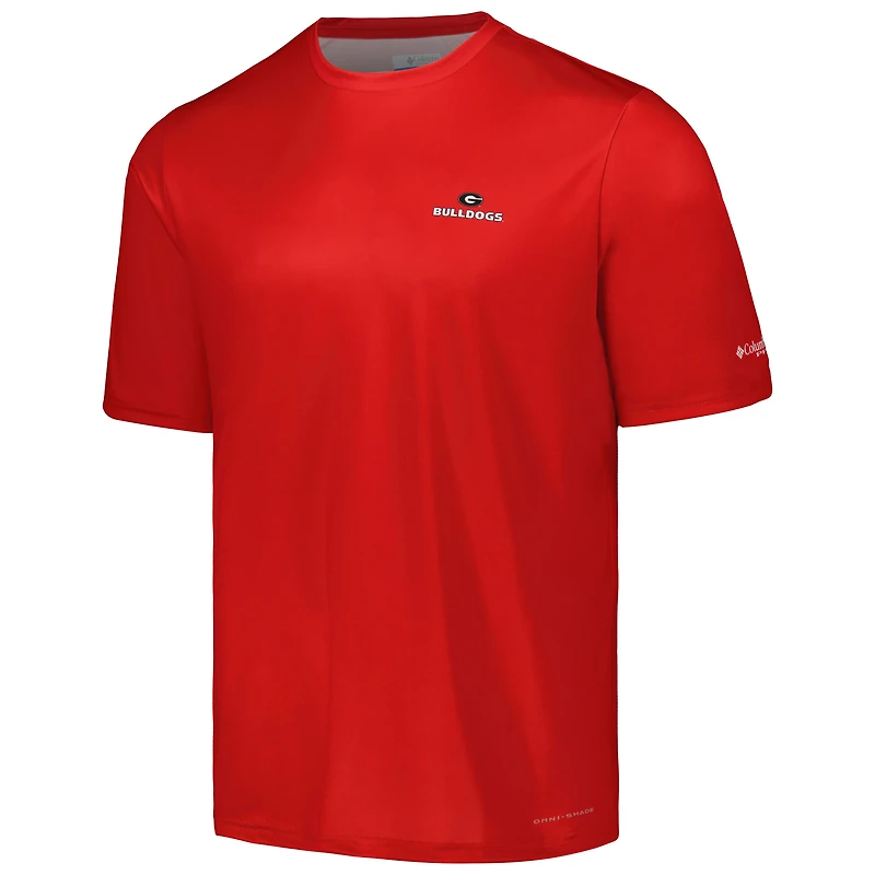T-shirt homme Columbia Red Georgia Bulldogs Terminal Tackle Omni-Shade