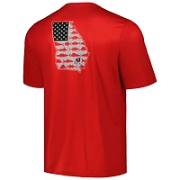 T-shirt homme Columbia Red Georgia Bulldogs Terminal Tackle Omni-Shade