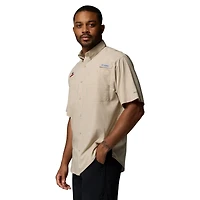 Chemise boutonnée Columbia Tan Georgia Bulldogs Tamiami Omni-Shade pour homme