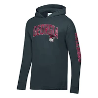 T-shirt à capuche manches longues ComfortWash pour homme, couleur anthracite, Georgia Bulldogs
