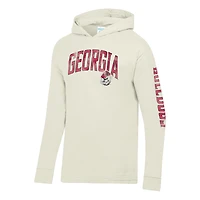 Men's ComfortWash  Charcoal Georgia Bulldogs Long Sleeve Hooded T-Shirt