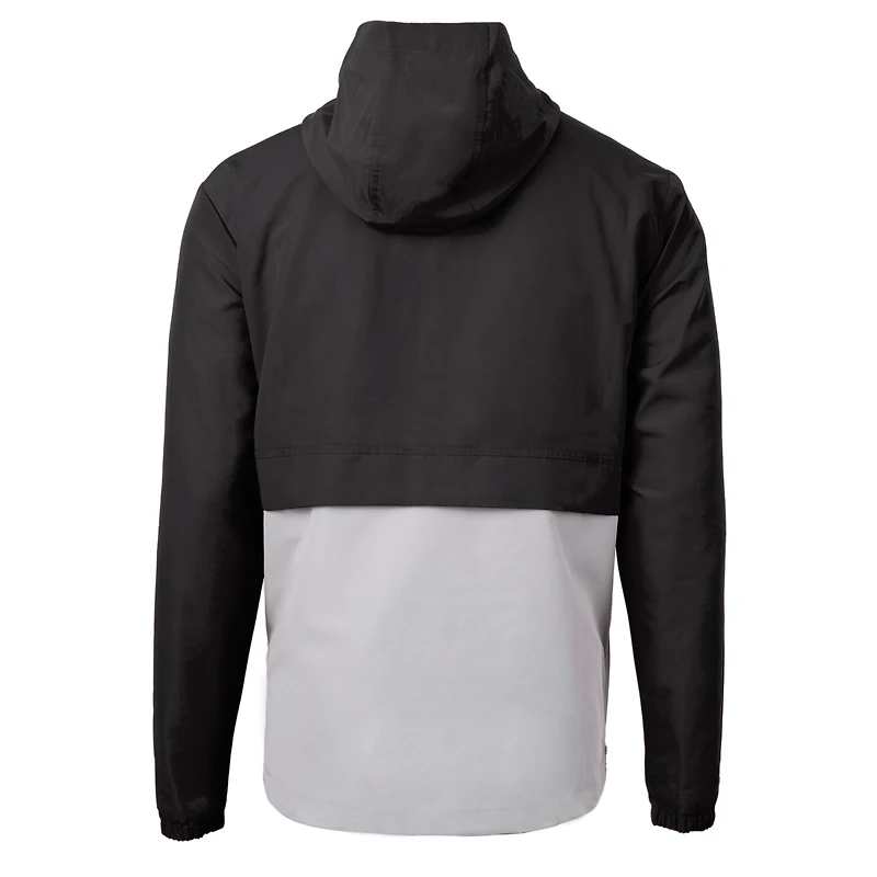 Veste anorak demi-zip Cutter & Buck noire pour homme, ornée du logo des anciens élèves Georgia Bulldogs, en maille écologique recyclée.