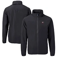Veste zippée intégrale en tricot recyclé avec logo Charter des Georgia Bulldogs pour homme, noire, Cutter & Buck