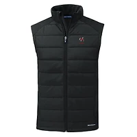 Gilet zippé entièrement recyclé en softshell hybride écologique PrimaLoft Evoke pour homme, noir, avec logo des anciens Georgia Bulldogs, Cutter & Buck