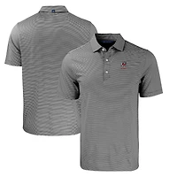 Men's Cutter & Buck Black Georgia Bulldogs Alumni Logo Forge Eco Double Stripe Stretch Recycled Polo